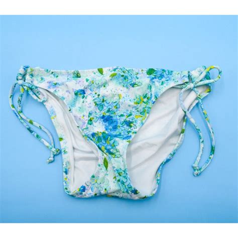 Victoria S Secret Swim Victorias Secret Large White Floral Tie Bikini Bottom Brazilian