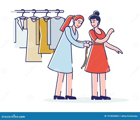 Shop Assistant Helping Consumer In Clothing Store Young Woman Trying