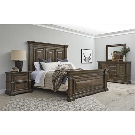 Pulaski Woodbury Pc Panel Bedroom Set In Brown