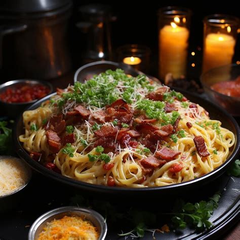 Premium AI Image Delicious Spaghetti Carbonara