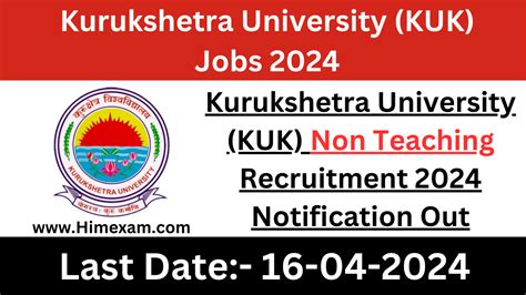 Kurukshetra University Kuk Non Teaching Staff Recruitment 2024