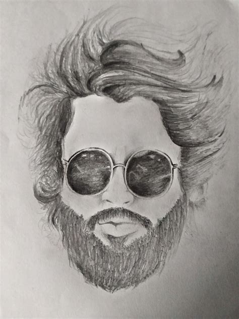 A Man With Beard R Drawing