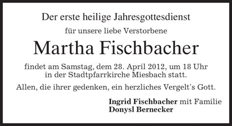 Traueranzeigen Von Martha Fischbacher Trauer Merkur De