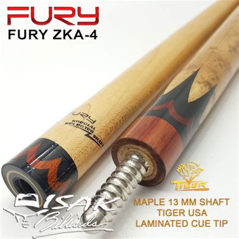 Jual Fury ZKA 4 Cue Radial Joint Tiger Tip Billiard Stick Stik Biliar