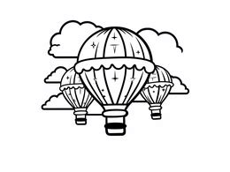 Cute Hot Air Balloon Design Coloring Page