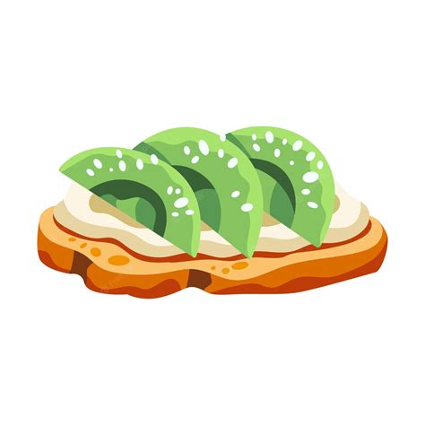 Ilustración vectorial de una tostada de aguacate | Vector Premium