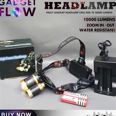 Jual Senter Kepala Headlamp Waterproof Led T Lumen Super