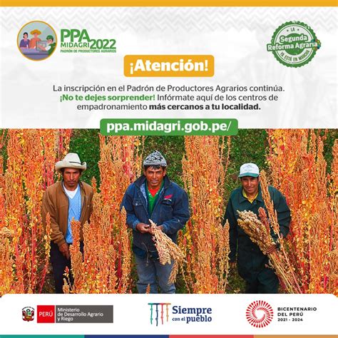 MIDAGRI PERÚ on Twitter No te dejes sorprender La inscripción