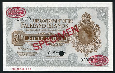 Falkland Islands banknotes 50 Pence note 1969 Queen Elizabeth II|World Banknotes & Coins ...