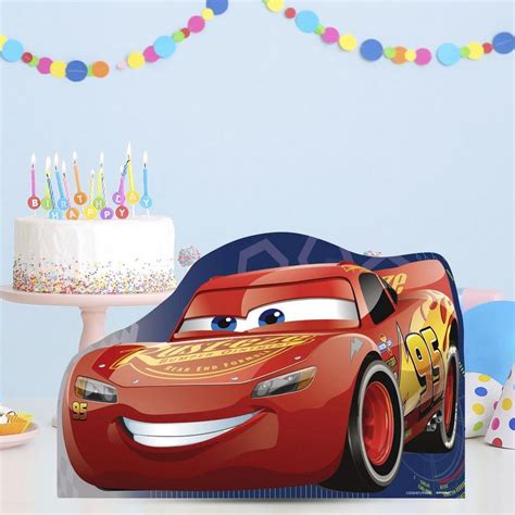 Lightning Mcqueen Centerpiece Cardboard Cutout 17in X 11in Cars 3 Size 18in Party City