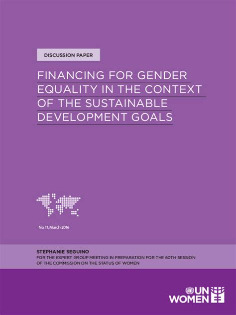 Financing For Gender Equality In The Context Of The Sustainable Development Goals Sustainable