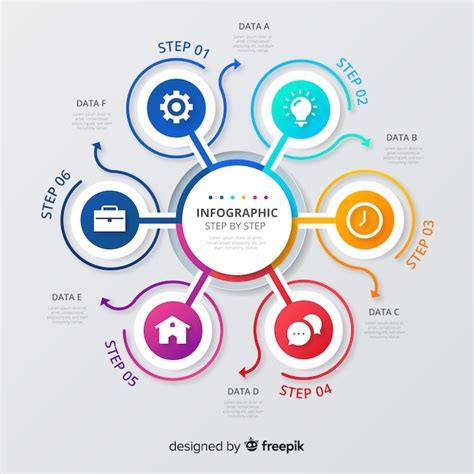 Free Vector Colorful Infographic Steps Flat Design