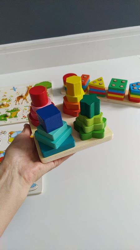 Brinquedo Educativo Pir Mides Encaixar Formas Geom Tricas Montessori Mx