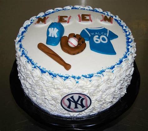 60th Birthday Party Cake Ny Yankee Theme Decorated Cake Cakesdecor