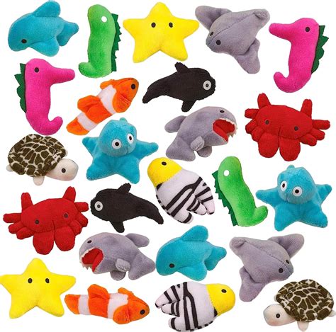 Amazon.com: Playbees Assorted Sea-Life Plush Toys - 24 Pack - 3 Inch ...