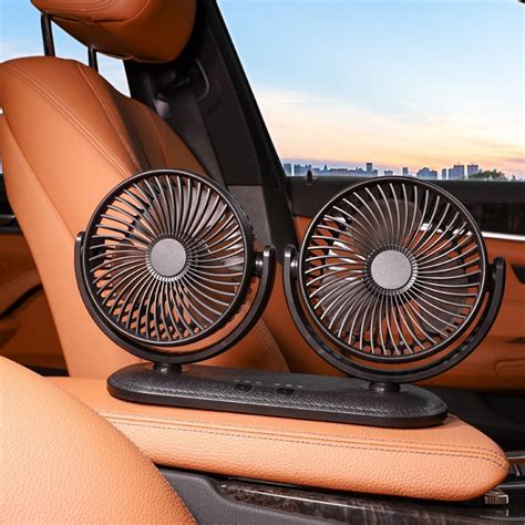 V Portable Mini Car Fan Degree All Round Adjustable Auto Air