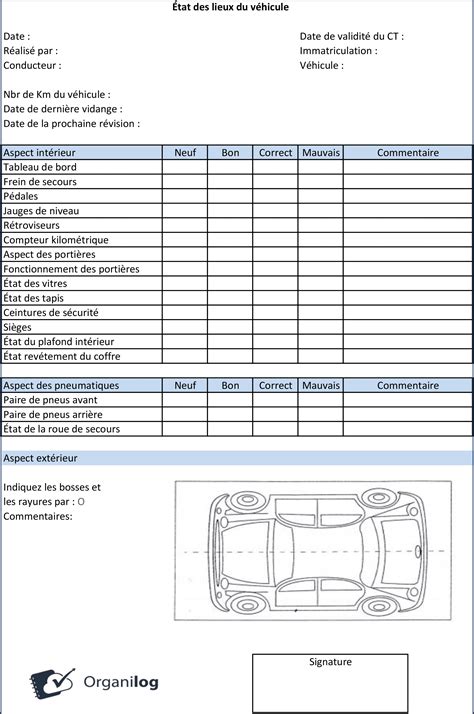 T L Chargement Fiche D Tat Des Lieux Dun V Hicule Audi