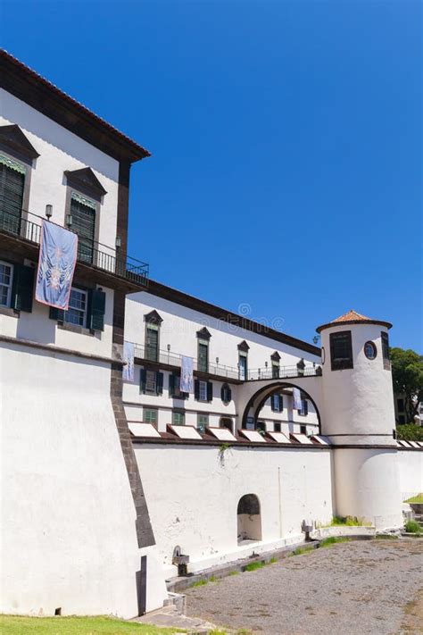 Palace Of Sao Lourenco On A Sunny Summer Day Vertical Street View