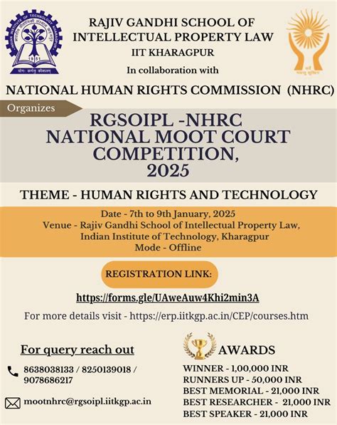 RGSOIPL NHRC National Moot Court Competition 2025 By Rajiv Gandhi