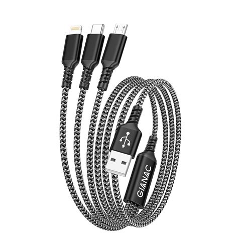 GIANAC Multi USB Kabel 3 In1 Universal Ladekabel 1 2M Schnell