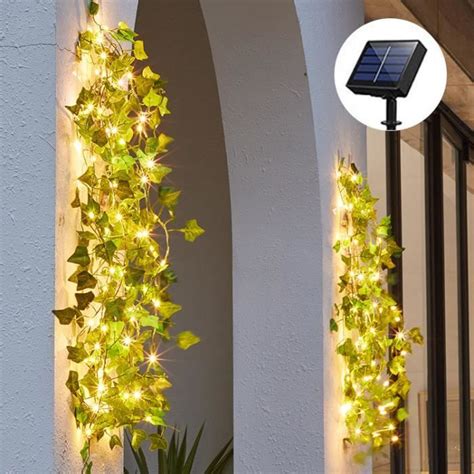 Guirlande Lumineuse En Rotin Led D Coration Solaire Lierre Artificielle