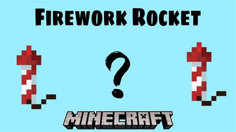 How To Make Firework Rocket In Minecraft Minecraft Tutorial Youtube