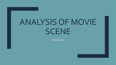 Analysis of movie scenes