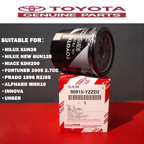 ORIGINAL Toyota Genuine Parts Oil Filter 90915 YZZD2 Toyota Hilux