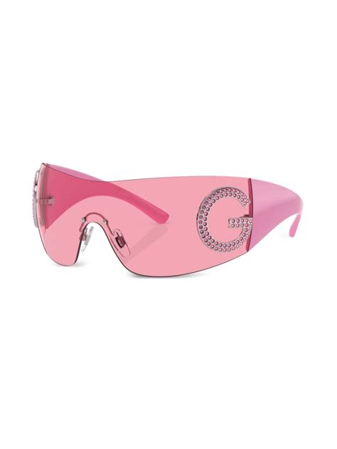 Dolce And Gabbana Eyewear Re Edition Shield Frame Sunglasses Pink Farfetch