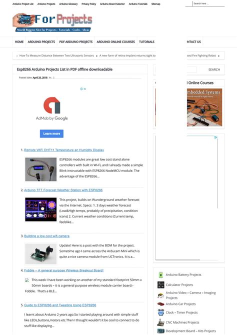 Esp8266 arduino projects list in pdf offline downloadable 1 by ...