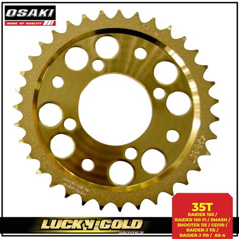 Osaki 35T 428 Lucky Gold Sprocket For Raider 150 Raider 150 FI Smash