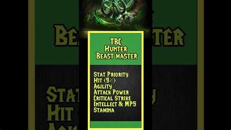 Talentos Cazador Bestias Wow Tbc Hunter Beastmaster Talents Stats YouTube