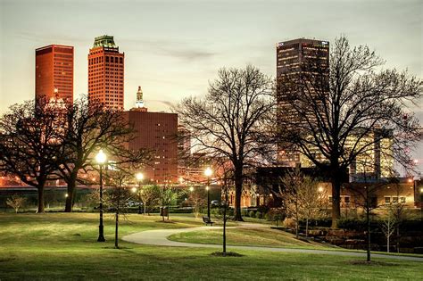 Downtown Tulsa Oklahoma Skyline. Ca. 2011 - Lighting Up the Night ...