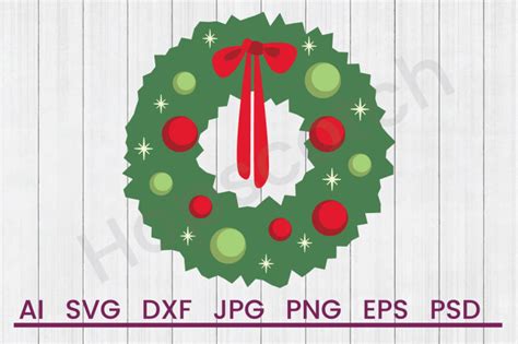 Merry Christmas Wreath SVG File DXF File By Hopscotch Designs