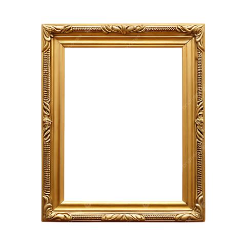 elegant gold picture frame  transparent background gold