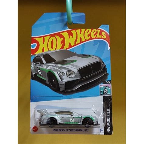 Hot Wheels 2018 Bentley Continental GT3 Silver Green Shopee Malaysia