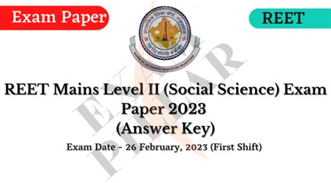 REET Mains Level 2 Social Science Exam Paper 26 Feb 2023 Official