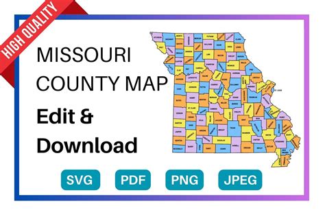 Missouri County Map Editable And Printable State County Maps