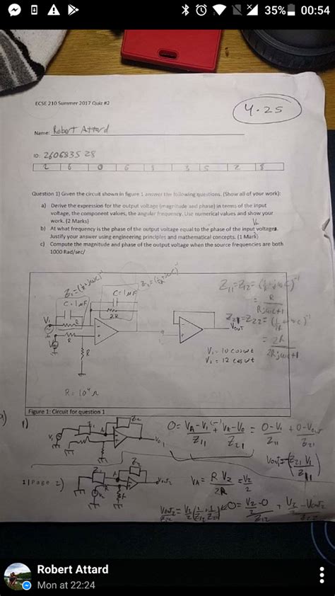 Solved Given The Circuit Shown In Figure 1 Answer The