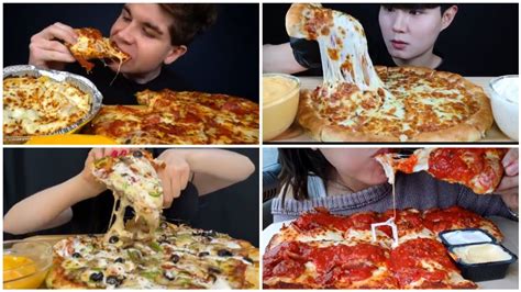 Asmr Eating Different Type Pizza Chees 🧀🍕 Brust Pizza Pepperoni Pan Pizza Red Sauce Pizza🍕 🧀