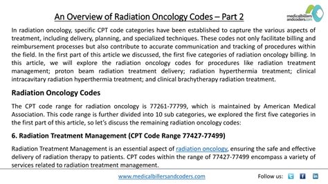 Ppt An Overview Of Radiation Oncology Codes Part Powerpoint