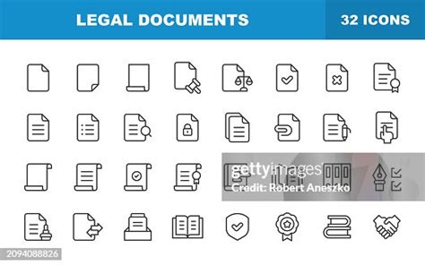 Legal Documents Line Icons Editable Stroke Contains Such Icons As