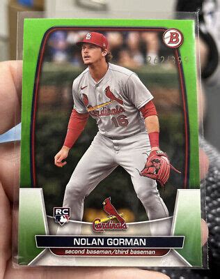 Bowman Nolan Gorman Rc Rookie Green Parallel Mlb Baseball