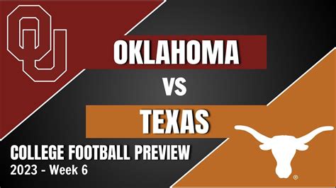 Oklahoma Vs Texas Preview And Predictions 2023 Week 6 College