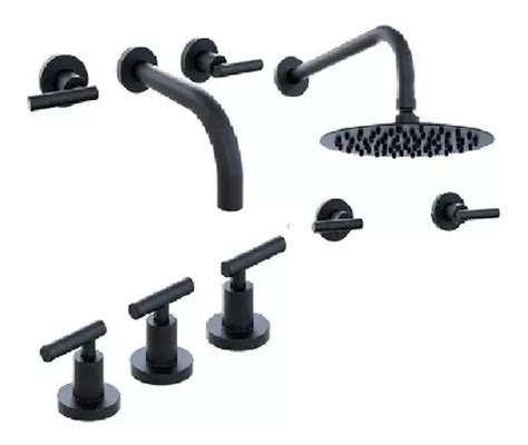 Combo Grif Hidromet Sun Lever Black Lavat Pared Bidet Ducha Env O Gratis