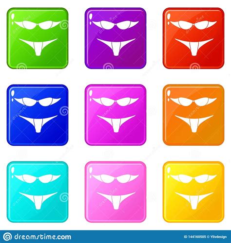 Retro Bikini Icons Isolated On White Cartoon Vector CartoonDealer 19703119