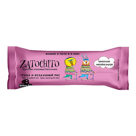 Батончик Zatochito злаковый груша-воздушный рис 22г купить по цене 26. ...
