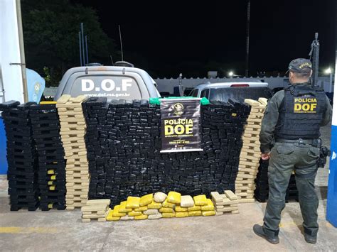 Mais de uma tonelada de maconha é apreendida pelo DOF na região de