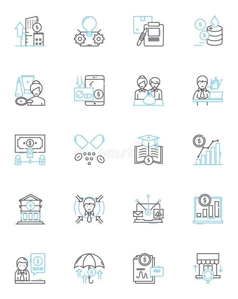 Capital Allocation Linear Icons Set Efficiency Budgeting Analysis