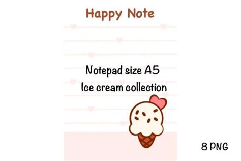 Ice Cream Notepad Size A5 Graphic By SPsweet Creative Fabrica